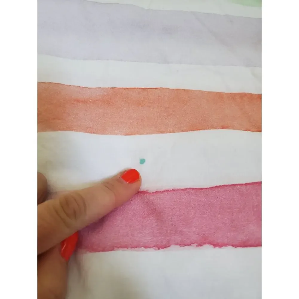 POTTERY BARN KIDS Girls Rainbow Stripe Duvet Cover 100% Cotton 68 x‎ 86